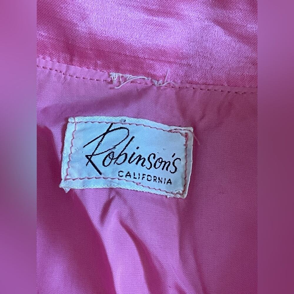 60s Vintage Pink Silk Double Breasted Blazer - Picture 5 of 7